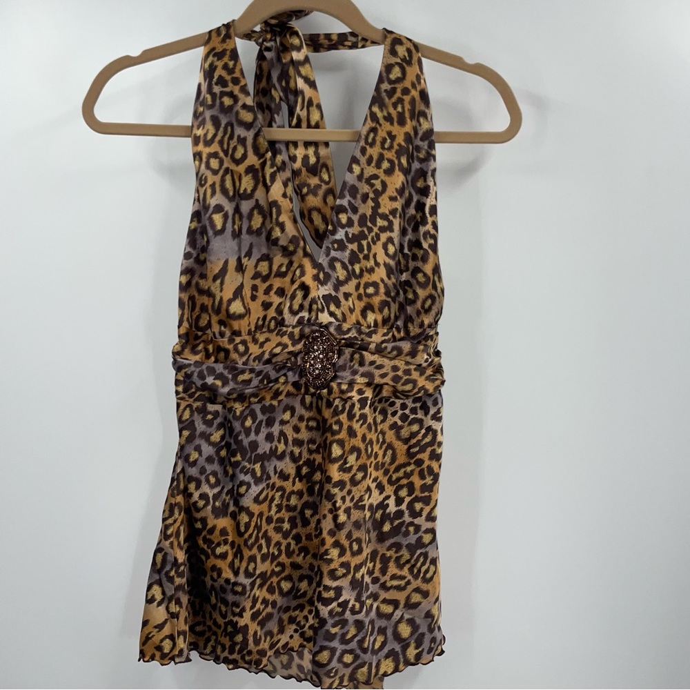 BISOU BISOU animal print satin top